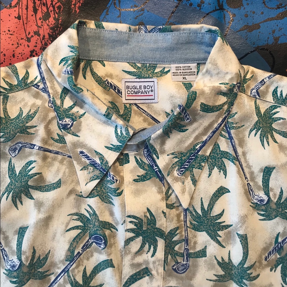 Vintage Bugle Boy Casual Short Sleeve Hawaiian